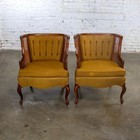 French Country Louis Xv Or Berg  re Style Pair Cane Wingback Chairs By Fairfield