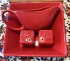 4 Pc Hostess Serving Dish Bowl Set Red Square Stoneware Gravy Boat Salt Pepper