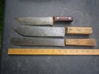 Old Large Butcher Knives Farm Estate Vintage