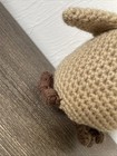 Cute Hand Crocheted Stuffed Owl 6    Tall Tan Beige Green Eyes Squishy