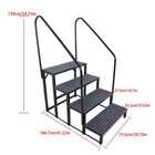 Upgraded 4 Tier Heavy Duty Steel Mobile Home Steps Rv Steps With 2 Handrail mat