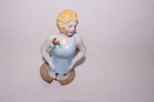 Antique Half Doll Porcelain Blonde Blue Bodice Hands On Hips Pin Cushion Excnd