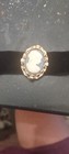 Oval Cameo Pendant Black Ribbon Choker Necklace Gold Tone Setting Beauty