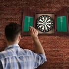 Dart Cabinet 2 Sided Dart Board Laminate Realistic Wood Finish Beginners Board