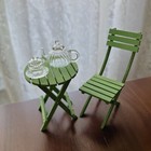 3pc Chair Table Set 1 6 Scale Dollhouse Miniatures Furniture Unfinished Vintage