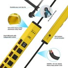 6-outlet Power Strip With Usb And Individual Switches 1200j Surge Protector 6ft