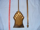 Vintage Brass Fire Irons Tongs And Shovel Fireplace Tools Long Heavy  Antique