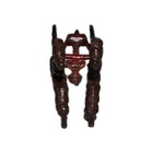 Antique Cast Iron Two Brown Horse Pull Toy With Wheels Parts Restoration