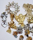 Guardian Angel Cherub Lapel Pin Brooch Gold silver Tone Religious Lot Of 30