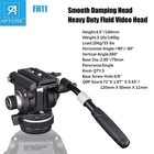 Heavy Duty Fluid Video Tripod Head    75mm Base Damping Head Drag Pan Head 15kg