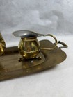 Vintage Hammered Brass Middle Eastern Coffee Set With Pot  Creamer  And Tray     