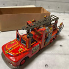 Vintage 1960s Usagiya Fire Engine Friction Tin Toy Japan Rare With Box