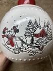 Disney Christmas Mickey   Minnie Mouse Ornament Cookie Jar Pluto Sleigh