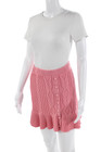 Love Shack Fancy Womens Cable Knit A Line Mini Skirt Pink Cotton Size Small