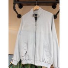 Size M - 90s Bill Blass Vintage Powder Blue Suede Satin Lined Bomber Jacket