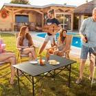Portable Folding Camping Table Picnic Carbon Steel Hard Surface With Carry Bag