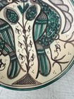 Paterna Ware Ceramic Signed Dish Peacock Birds Wall Art Spanish Vintage