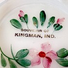 Kingman Ndiana Antique Depression Milk Glass Souvenir Trinket Ashtray