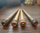 Set Of 4 Vintage Industrial Wood Thread Spools Bobbins Spindles Quills