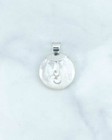 Round White Mother Of Pearl Handmade 925 Sterling Silver Pendant Necklace New 