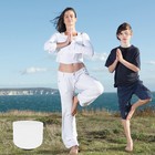 8 Inch For Sound Healing F Note Heart Chakra Frosted Quartz Crystal Singing Bowl