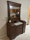 Antique Marble Top Sideboard With Mirror