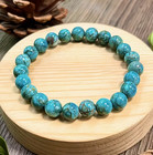 South African Turquoise Bracelet 8mm Natural Stone Beaded Boho Healing Crystal