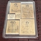 Stampin Up And Everything Nice Stamp Set Retired 6 Pc Wood Mounted Rubber Stamps
