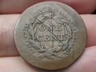 1857 Braided Hair Large Cent Penny- Small Date  Fine vf Details