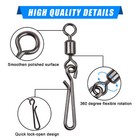 100 200x Fishing Swivel W  Hanging Snap Stainless Steel Rolling Swivel Connector