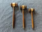 Gavel Moose Lodge Loom  Lot Of  3  Gavels Wood  Brass Engraved Vtg 1970 s