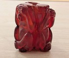 Vintage Japanese Netsuke Figurines Lot Carved Red Amber Resin Monkeys 5 Pieces