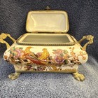Sarreid  Ltd  Ceramic Lidded Decorative Box Birds Floral Rect 10x8x6 19918