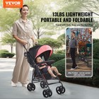 Vevor Lightweight Stroller Compact Easy Fold Adjustable Backrest Black pink