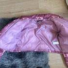 Prettylittlething Pink Logo Print Cropped Puffer Jacket Full Zip Usa 6