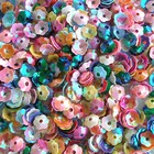 Sequins 6mm Mixed Colors Lustre Flowers Cupped  200 Pieces Loose