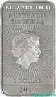 2018-p Australia  1 Dragon 1 Oz  9999 Fine Silver Rectangular Coin