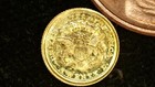 Miniature Coin 1850 Double Eagle 20 Dollars Gold Plate Over Sterling Silver