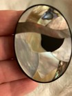 Vintage Art Deco Abalone Shell Mother Of Pearl Lady In Hat Brooch Pin  p1 