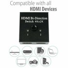 2x1 1x2 Ultra 4k Bi Direction Hdmi 2 0 Switch Switcher Hub Hdcp 3d 1080p