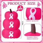  4 Ft 3 Pcs Breast Cancer Awareness Inflatable Pumpkin Pink Ribbon Decor 