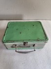 Vintage  the American Thermos Bottle Co   Metal Green   Gray Lunch Box