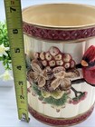 Vintage Geo Z Lefton 2001 Majolica Porcelain Cardinal Jar Vase Container 3d