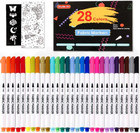 28 Colors Fabric Markers  Fabric Markers Permanent Markers For T-shirts Clothes