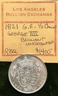 1821 Great Britain Sterling Silver Half Crown George Iiii Brilliant Uncirculated