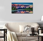 Sunset Landscape Canvas Wall Art For Living Room Grand Teton Wyoming National   