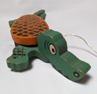 Antique Crocodile Alligator Wooden Pull Toy
