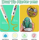 32 Color Dual-tip Acrylic Markers - Vibrant Non-bleed Paint Pens For Art