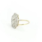 Antique Old European Style Lab Created Diamond Circa Engagement 14k Gold Fn Ring