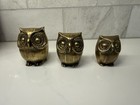      Mid-century Modern Brass Owl Figurines     Set Of 3     Mcm Vintage Decor
